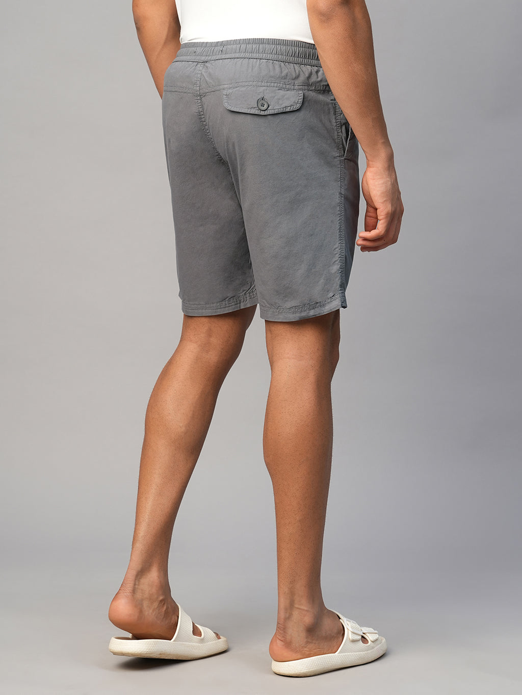 Men's Grey Cotton Regular Fit Shorts