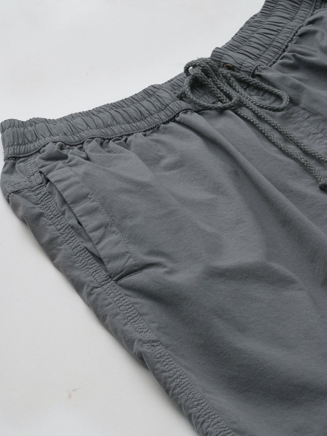 Men's Grey Cotton Regular Fit Shorts