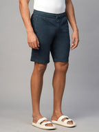 Men's Navy Cotton Regular Fit Shorts