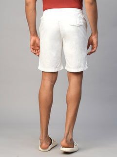 Men’s Cotton Regular Fit Elastic Waist Short White