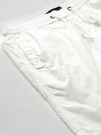 Men's White Cotton Regular Fit Shorts