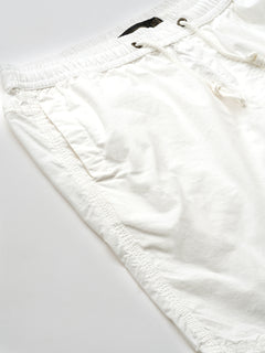 Men’s Cotton Regular Fit Elastic Waist Short White