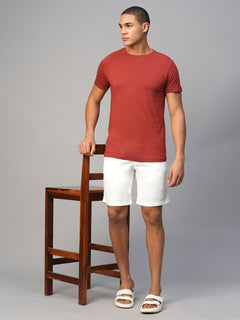 Men’s Cotton Regular Fit Elastic Waist Short White