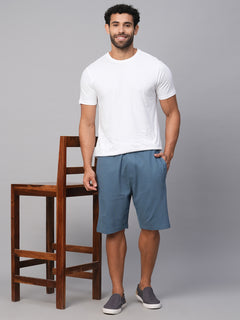 Men’s Cotton Elastane Regular Fit Short Blue