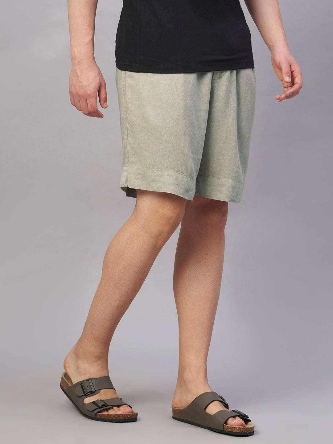 Men's Natural Linen Viscose Regular Fit Shorts