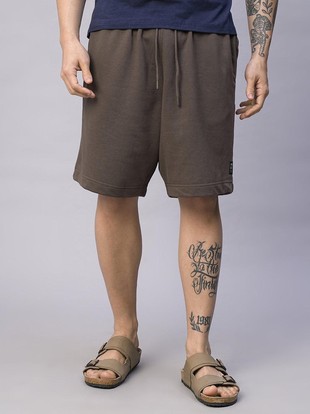 Men's Brown Organic Cotton Regular Fit Shorts