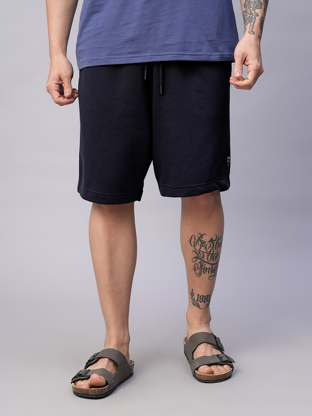 Men's Navy Organic Cotton Regular Fit Shorts