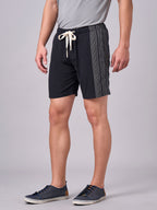 Men's Black 100% Cotton Regular Fit Shorts