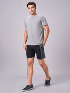 Men's Black 100% Cotton Regular Fit Shorts