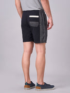 Men's Black 100% Cotton Regular Fit Shorts