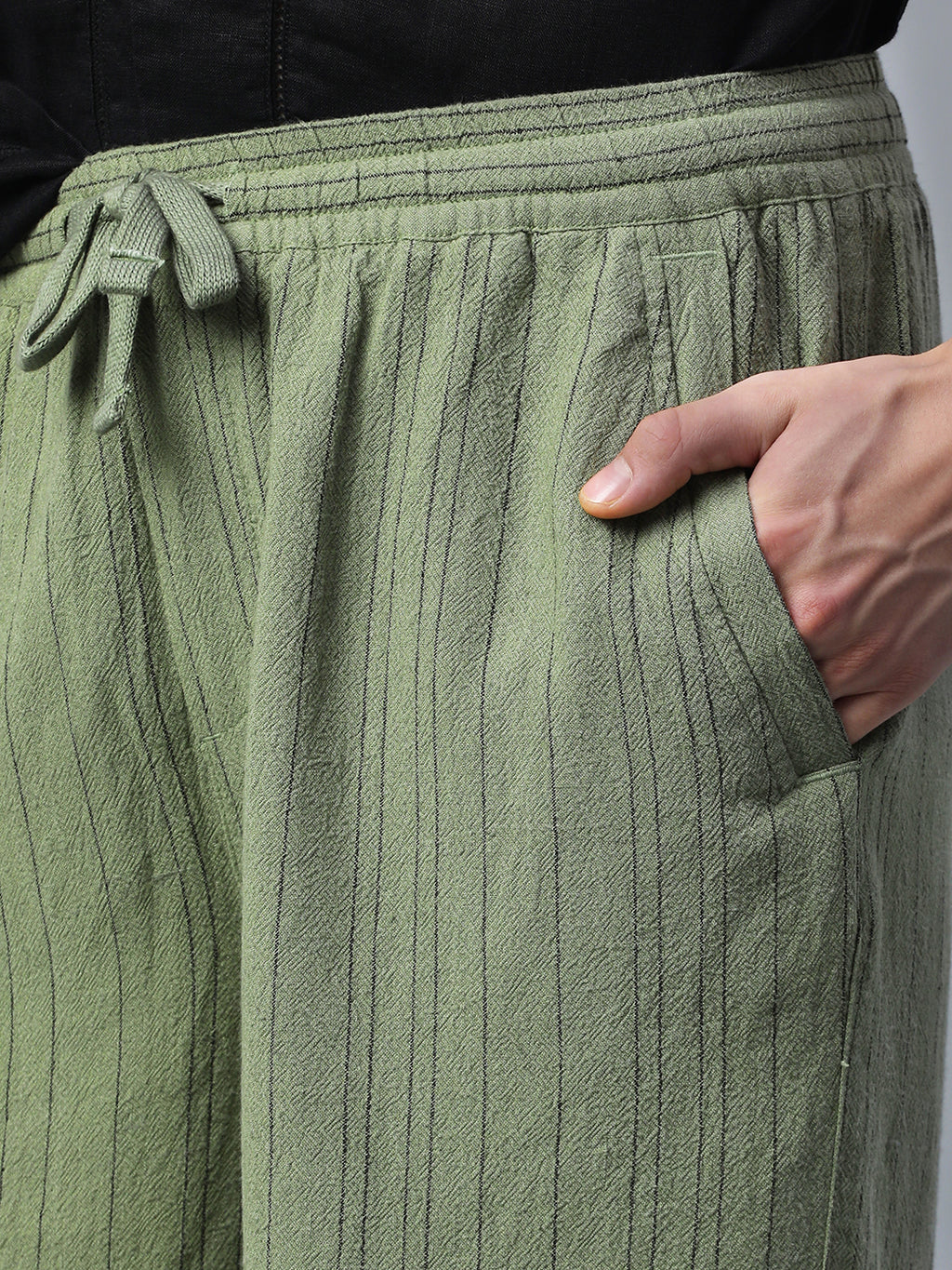Men's Green Linen Viscose Regular Fit Shorts