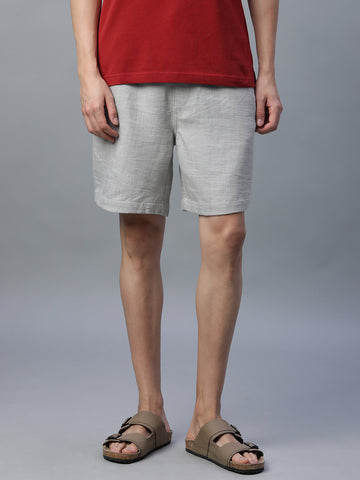 Men's 100% Cotton Drawstring Shorts Grey