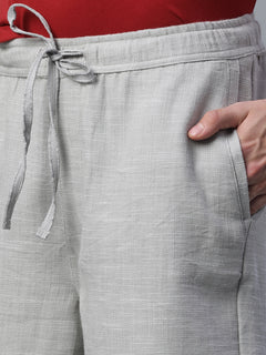 Men’s Cotton Regular Fit Drawstring Short Grey