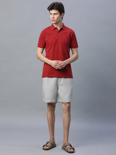 Men’s Cotton Regular Fit Drawstring Short Grey