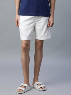 Men's 100% Cotton Drawstring Shorts White