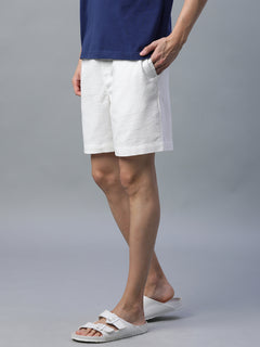 Men's 100% Cotton Drawstring Shorts White