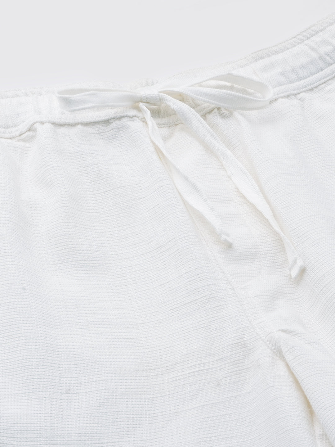 Men's White 100% Cotton Regular Fit Shorts