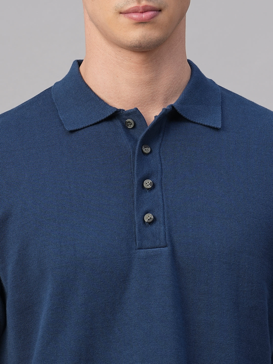 Men's Blue 100% Cotton Regular Fit Tshirt Dark