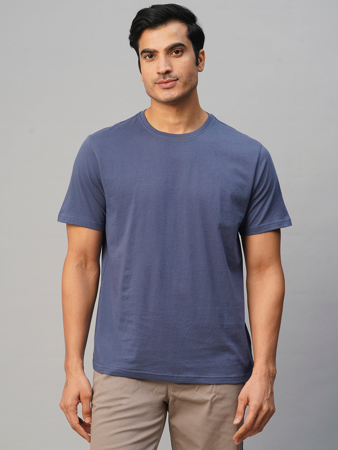 Men's Marine Cotton Regular Fit Tshirt