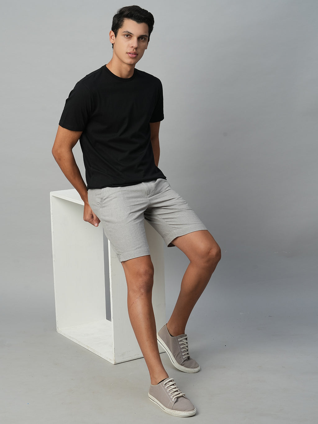 Men's Black 100% Cotton Regular Fit Tshirt
