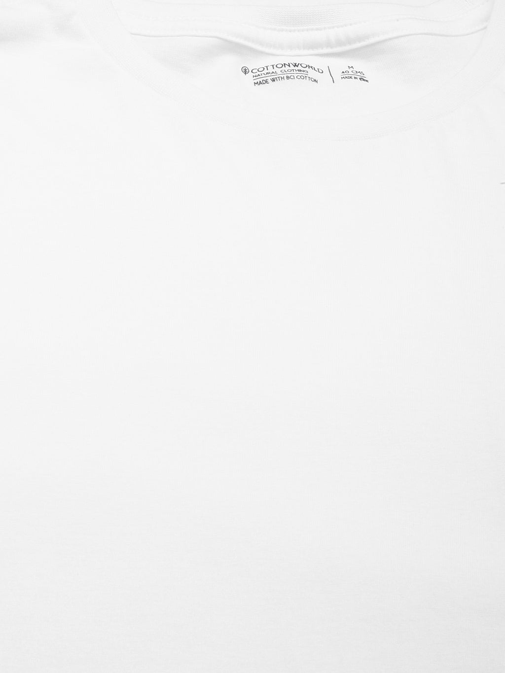 Men's White 100% Cotton Regular Fit Tshirt