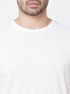 Men's White 100% Cotton Regular Fit Tshirt