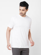 Men's White 100% Cotton Regular Fit Tshirt