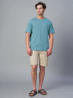 Men's 100% Cotton Crew Neck T Shirt Blue