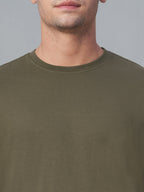 Men's Brown 100% Cotton Regular Fit Tshirt