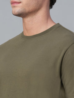 Men’s Cotton Regular Fit Crew Neck T-Shirt Brown