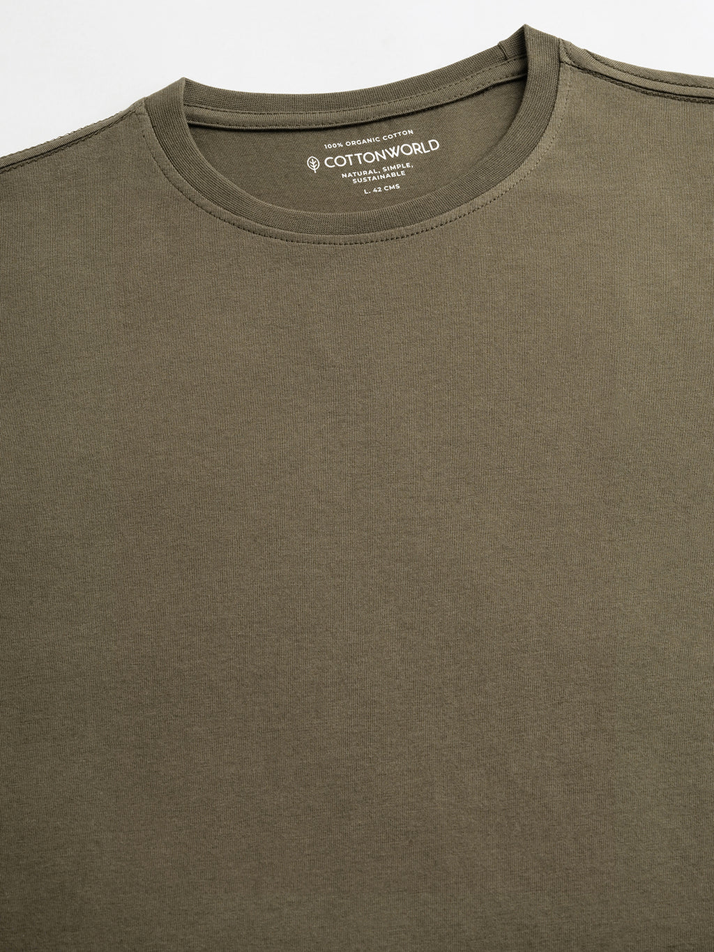 Men's Brown 100% Cotton Regular Fit Tshirt