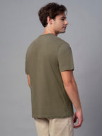Men's Brown 100% Cotton Regular Fit Tshirt