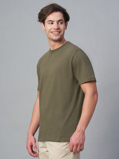 Men’s Cotton Regular Fit Crew Neck T-Shirt Brown