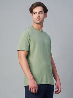 Men’s Cotton Regular Fit Plain Crew Neck T-Shirt Green