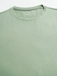 Men’s Cotton Regular Fit Plain Crew Neck T-Shirt Green
