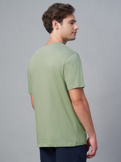 Men’s Cotton Regular Fit Plain Crew Neck T-Shirt Green