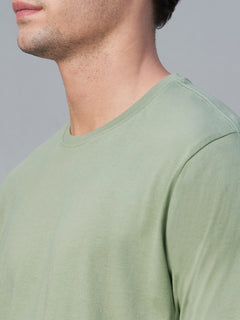Men’s Cotton Regular Fit Plain Crew Neck T-Shirt Green