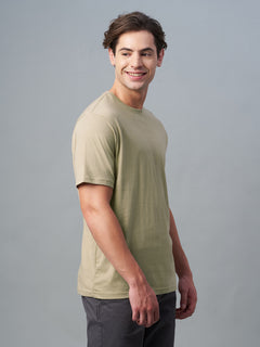 Men’s Cotton Regular Fit Round Neck T-Shirt Khaki