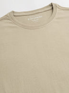 Men's 100% Cotton Round Neck T Shirt Khaki