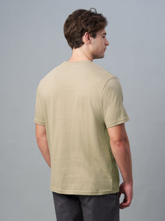 Men’s Cotton Regular Fit Round Neck T-Shirt Khaki