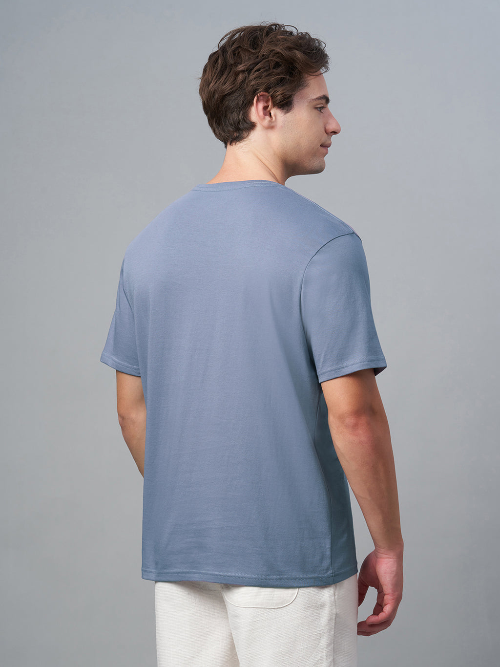 Men's Lavender 100% Cotton Regular Fit Tshirt