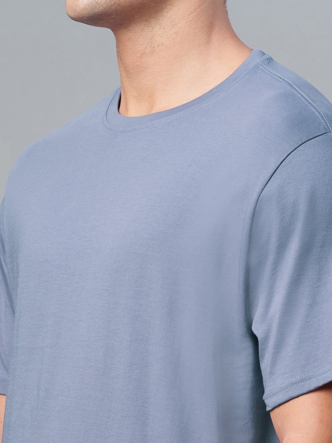 Men's Lavender 100% Cotton Regular Fit Tshirt