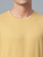 Men's Mustard 100% Cotton Regular Fit Tshirt