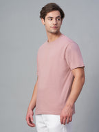 Men's 100% Cotton Round Neck T Shirt Pink