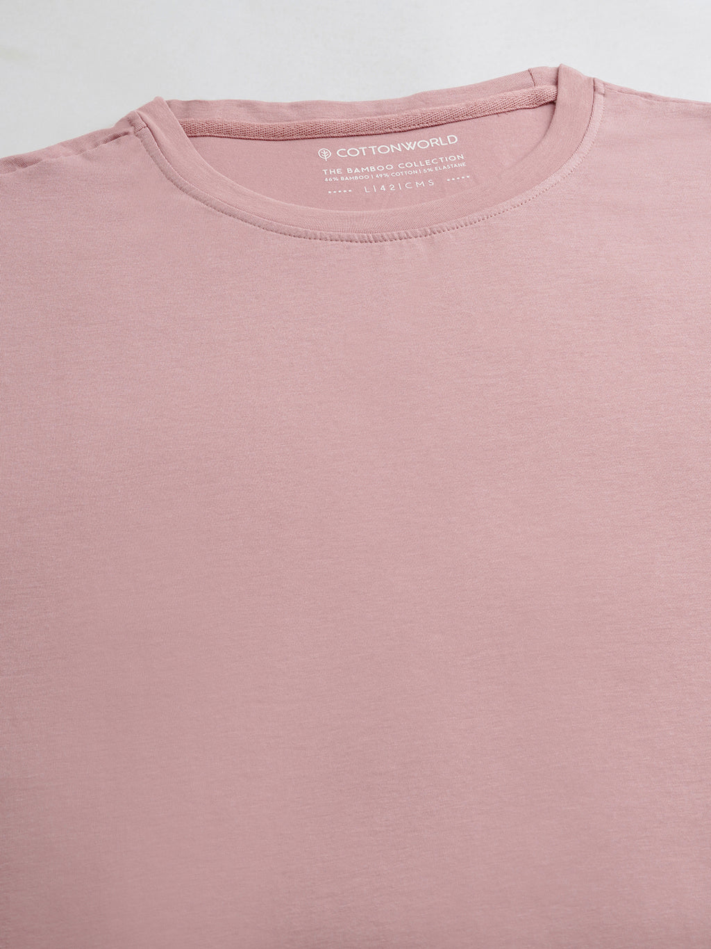 Men's 100% Cotton Round Neck T Shirt Pink