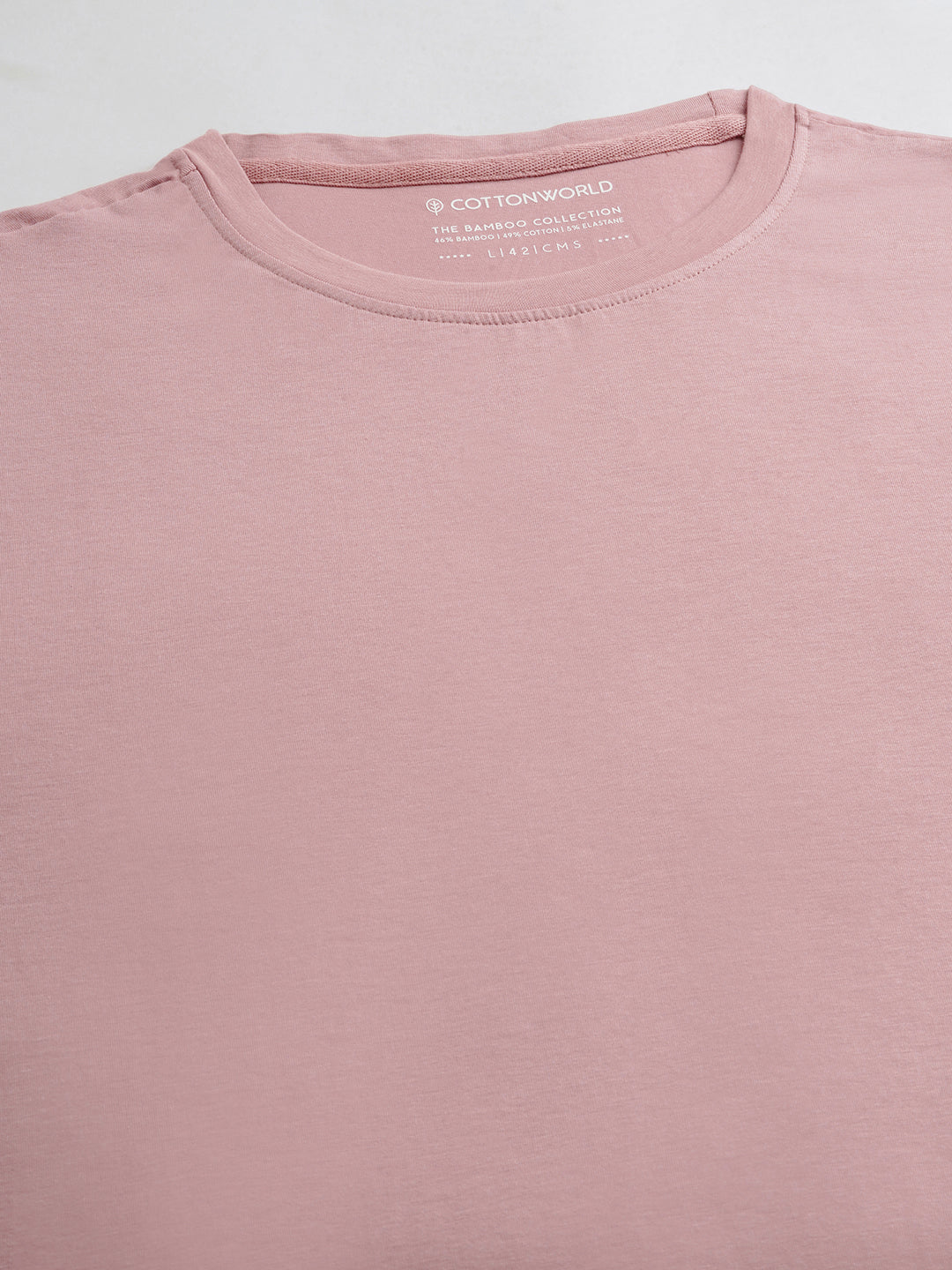 Men's 100% Cotton Round Neck T Shirt Pink