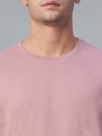 Men's 100% Cotton Round Neck T Shirt Pink