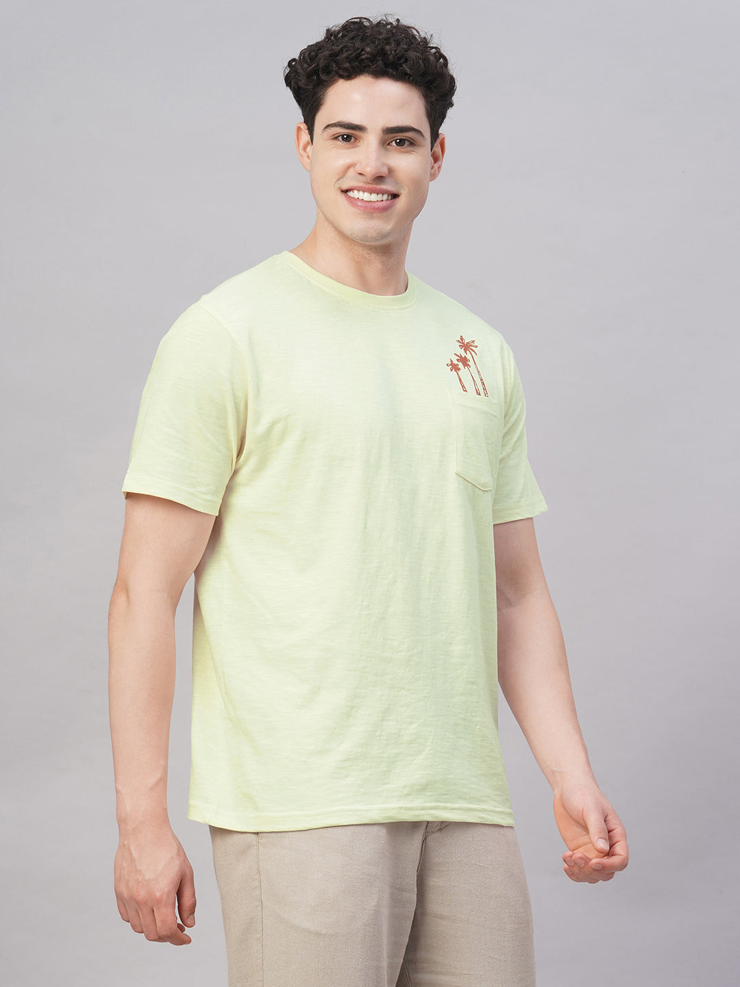 Men's Natural 100% Cotton Regular Fit Tshirt