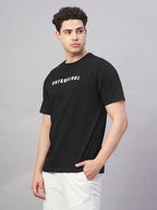 Men's Black 100% Cotton Regular Fit Tshirt
