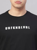 Men's Black 100% Cotton Regular Fit Tshirt